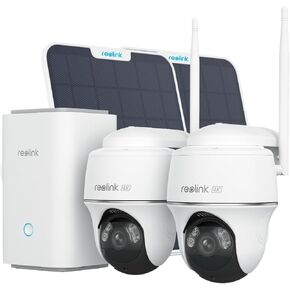 REOLINK 4K Solar Security Camera Outdoor, Encrypted Local Storage Camera System, 360° Pan Tilt, Smart Detection, No Monthly Fee, Home Hub with 4X PT Ultra + Solar Panel