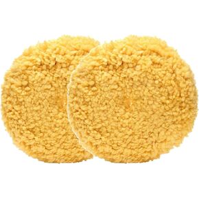 7.5" x 1.5" Blended Wool Buffing Polishing Pad, Hook and Loop Backing (2 Pack)