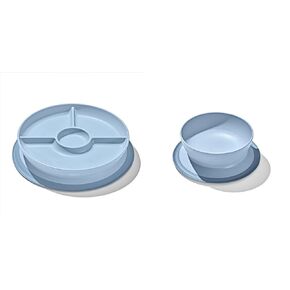 OXO Tot Stick & Stay Suction Divided Plate & Bowl Set - Dusk (1 Plate, 1 Bowl)