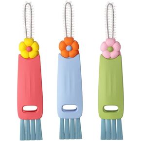 3 in 1 Cup Lid Cleaning Brush, Multifunctional Crevice Cleaning Brush for Narrow Bottle Openings, Suitable for All Kinds of Small Bottles and Cups (3Pcs)