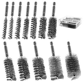 Asnomy 12pcs Bore Bore Brage for Drill ، 5/16 "-1-3/16" فرشاة سلك الفولاذ المقاوم للصدأ ، فرشاة تنظيف مجموعة لتنظيف الحفر ، فرشاة سلك الحفر الكاشطة مع 1/4 "