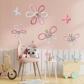 Gordepy Nursery Macrame Wall Decor: 6 Pcs Boho Toddler Flower Hanging 3 Sizes Daisy Room Decor for Baby Girls Bedroom (Flower)