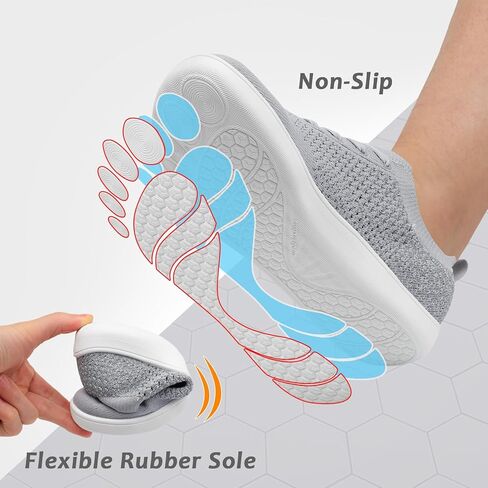 أحذية المشي النسائية واسعة من إصبع القدم أحذية حافي القدمين مع حافي القدمين مع تنفس الصفر النعل لذمة ، وتخفيف آلام الظهر in Kuwait