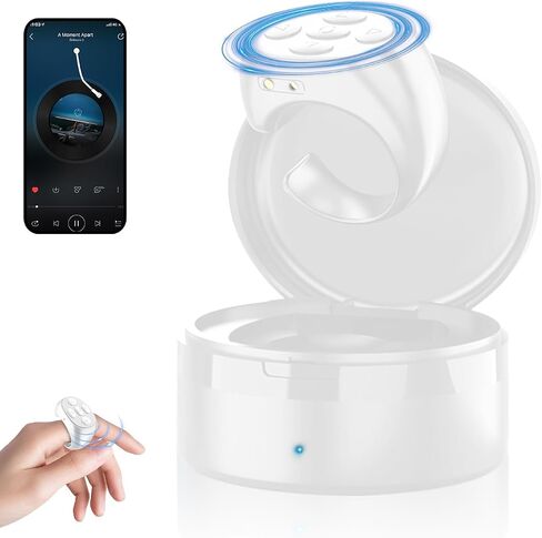 Fingertip Wireless Bluetooth Remote Control,TIK-to-k Remote Control APP Kindle Page Turner, Scrolling Rings Rechargeable Camera Video Recording Remote for Phones Tablets (White) in Saudi Arabia