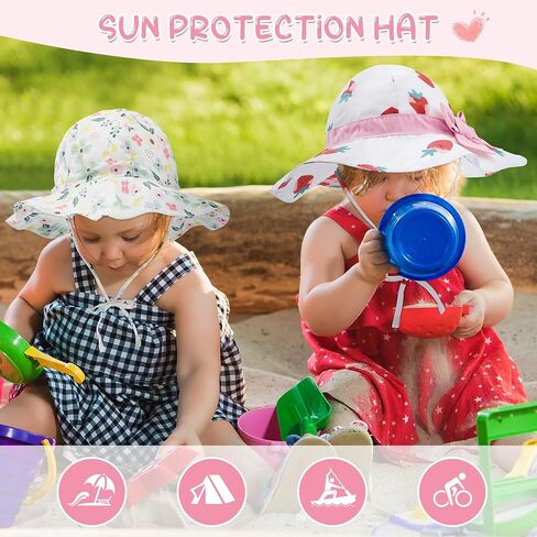 Baby Sun Hat for Toddler Boys & Girls ، UPF 50+ ، قبعات دلو واسعة قابلة للتعديل ، قبعات شاطئية الصيف ، مثالية للأعمار من 1 إلى 7 سنوات in Kuwait