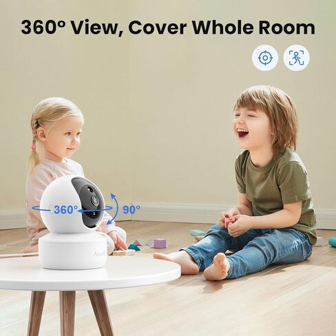 كاميرا الحيوانات الأليفة الداخلية مع تطبيق الهاتف ، والكاميرات الداخلية للأمن المنزلي ، و WIFI 2.4 جيجا هرتز ، وشاشة الأطفال مع الكاميرا والصوت ، والكشف عن الإنسان/الحيوانات الأليفة ، وتنبيهات في الوقت الفعلي ، و 360 شاشة مع تكبير 4x ، تخزين محلي in Kuwait