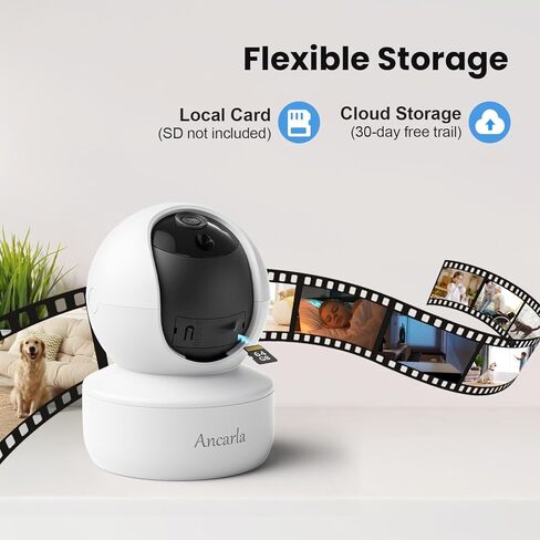 كاميرا الحيوانات الأليفة الداخلية مع تطبيق الهاتف ، والكاميرات الداخلية للأمن المنزلي ، و WIFI 2.4 جيجا هرتز ، وشاشة الأطفال مع الكاميرا والصوت ، والكشف عن الإنسان/الحيوانات الأليفة ، وتنبيهات في الوقت الفعلي ، و 360 شاشة مع تكبير 4x ، تخزين محلي in Kuwait