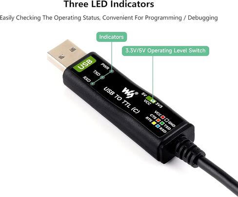 لوحة تحويل USB إلى TTL صناعية، مع استقرار وتوافق أفضل FT232RNL الأصلي، تتضمن صمامات ثنائية حماية ESD/IO قابلة لإعادة الضبط متوافقة مع Mac Linux Android WinCE Win7/8/8.1/10/11 in Kuwait