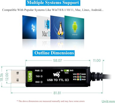لوحة تحويل USB إلى TTL صناعية، مع استقرار وتوافق أفضل FT232RNL الأصلي، تتضمن صمامات ثنائية حماية ESD/IO قابلة لإعادة الضبط متوافقة مع Mac Linux Android WinCE Win7/8/8.1/10/11 in Kuwait