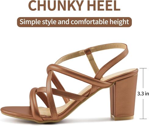 Aomigoct Chunky Heels for Women Prom: Black 8 Comfortable Strappy Open Toe Heeled Sandals - Ankle Strap Wedding Dress Heel Shoes in Saudi Arabia