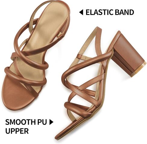 Aomigoct Chunky Heels for Women Prom: Black 8 Comfortable Strappy Open Toe Heeled Sandals - Ankle Strap Wedding Dress Heel Shoes in Saudi Arabia