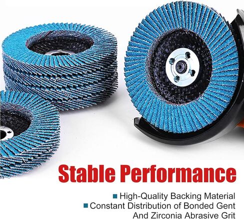 EZARC Flap Discs 40 Grit, 4 1/2 x 7/8-Inch Flap Sanding Disc, Type 29 Zirconia Grinding Wheel for Stainless Steel, Sheet Metal (10 Pack) in Saudi Arabia