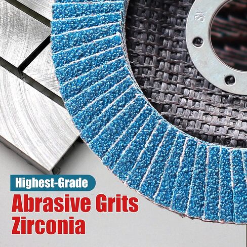 EZARC Flap Discs 40 Grit, 4 1/2 x 7/8-Inch Flap Sanding Disc, Type 29 Zirconia Grinding Wheel for Stainless Steel, Sheet Metal (10 Pack) in Saudi Arabia