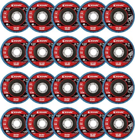 EZARC Flap Discs 40 Grit, 4 1/2 x 7/8-Inch Flap Sanding Disc, Type 29 Zirconia Grinding Wheel for Stainless Steel, Sheet Metal (10 Pack) in Saudi Arabia