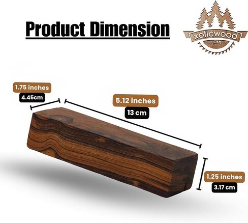 IECAP LLC Pack of 1 Hardwood Ironwood - Exotic Wood – Woodchucks Wood – Hardwood Lumber – Natural Wood for DIY Crafts – Size 5 1/8 x 1 3/4 x 1 1/4 inches (Burl Ball Pattern) in Saudi Arabia
