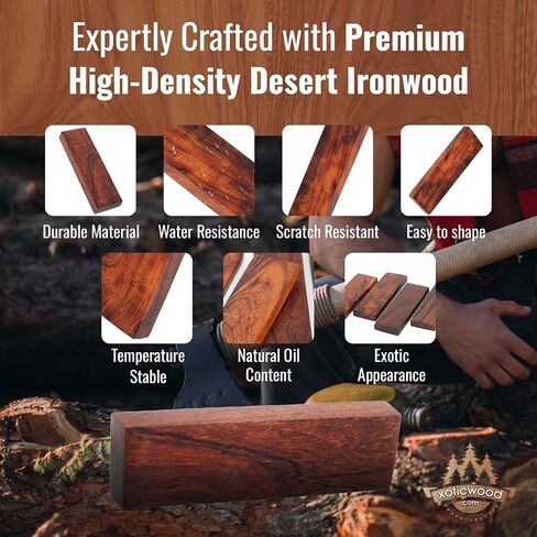 IECAP LLC Pack of 1 Hardwood Ironwood - Exotic Wood – Woodchucks Wood – Hardwood Lumber – Natural Wood for DIY Crafts – Size 5 1/8 x 1 3/4 x 1 1/4 inches (Burl Ball Pattern) in Saudi Arabia
