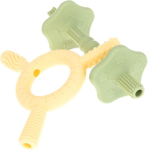 Nuby Hollow Tube Silicone Teething Toy - (2-Pack) Baby Teething Sticks - 3+ Months - Blue and Green in Saudi Arabia
