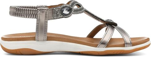 UBFEN Flat Sandals For Women Dressy Arch Support Comfortable Casual Sandal With 2026 Rhinestone Braid Elastic Strap Summer Vacation in Saudi Arabia