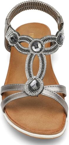 UBFEN Flat Sandals For Women Dressy Arch Support Comfortable Casual Sandal With 2026 Rhinestone Braid Elastic Strap Summer Vacation in Saudi Arabia