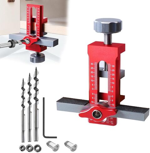 Cabinet Door Installation Positioner,Mounting Jig Adjustable Door Hinge Jig Installing Cabinet Doors,Aluminium Alloy Drillable With Drill Bit,for Most Cabinet Doors (1PCS) in Kuwait
