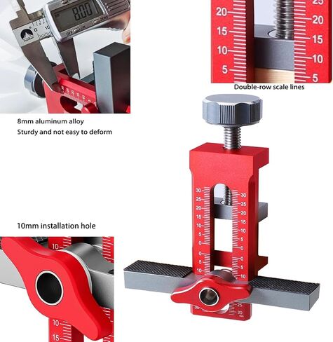 Cabinet Door Installation Positioner,Mounting Jig Adjustable Door Hinge Jig Installing Cabinet Doors,Aluminium Alloy Drillable With Drill Bit,for Most Cabinet Doors (1PCS) in Kuwait