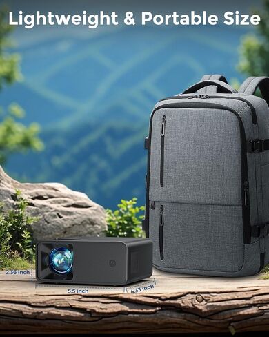Cibest Mini Projector ، 2025 تم ترقية جهاز عرض الفيديو الكامل HD 1080p ، جهاز عرض فيلم صغير محمول ، متوافق مع iOS/Android/Windows/TV/Box/USB/HDMI in Saudi Arabia