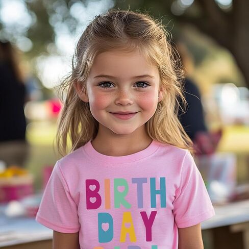 Birthday Girl T-Shirt 2nd 3rd 4th 5th 6th 7th Toddler Girls Birthday Shirt Cotton Short Sleeve B-Day Tees in Saudi Arabia