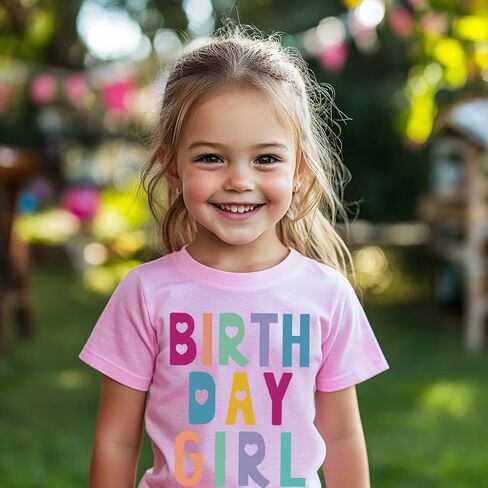 Birthday Girl T-Shirt 2nd 3rd 4th 5th 6th 7th Toddler Girls Birthday Shirt Cotton Short Sleeve B-Day Tees in Saudi Arabia