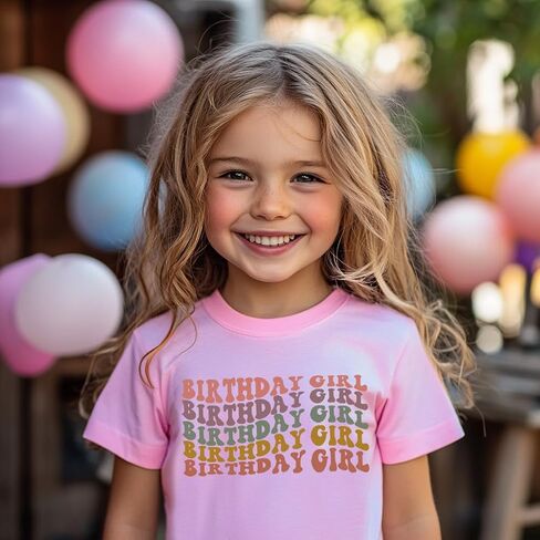 Birthday Girl T-Shirt 2nd 3rd 4th 5th 6th 7th Toddler Girls Birthday Shirt Cotton Short Sleeve B-Day Tees in Saudi Arabia