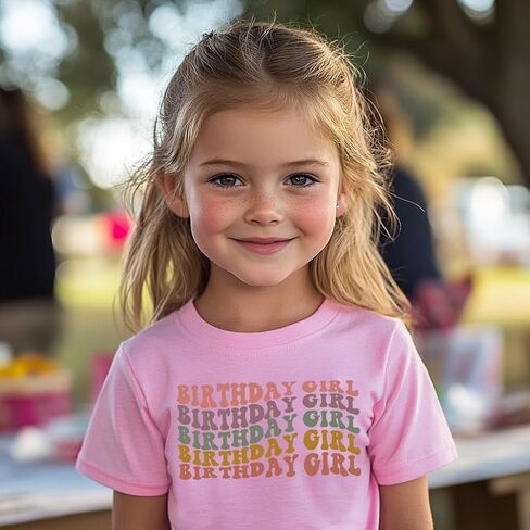 Birthday Girl T-Shirt 2nd 3rd 4th 5th 6th 7th Toddler Girls Birthday Shirt Cotton Short Sleeve B-Day Tees in Saudi Arabia