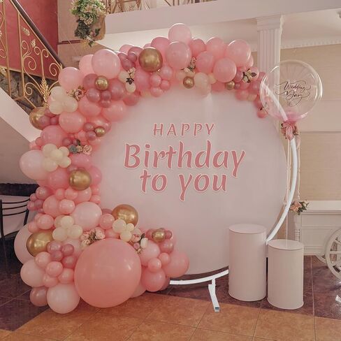 6.6ft Round Backdrop Stand, Stable Balloon Arch Stand, Metal Wedding Arch Backdrop Stand Circle Backdrop Stand Frame for Wedding, Birthday Party, Baby Shower Decoration (White) in Saudi Arabia
