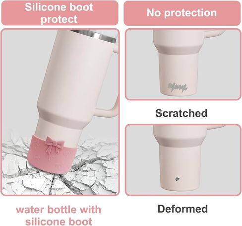 Genleas 3D Bow Design Protective Silicone Boot for Stanley 40 oz 30 oz Quencher Adventure Tumbler & Stanley IceFlow 30oz 20oz, Bottom Protector for Simple Modern 40 oz 30 oz Trek Tumbler in Saudi Arabia