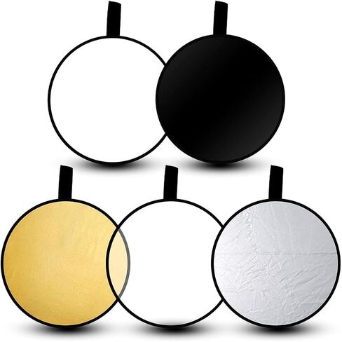 EMART 32'' (80cm) 5 in 1 Photo Collapsible Photography Reflector with Bag - Portable Camera Panel for Studio Video,Outdoor Lighting, Indoor Shooting, Portraint -Translucent, White, Silver, Gold, Black in Saudi Arabia