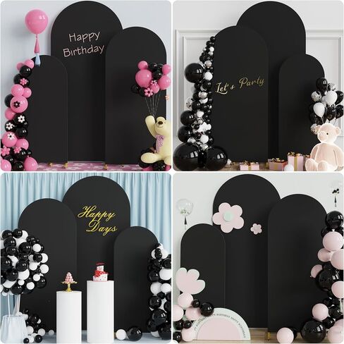 Arch Backdrop Cover, 7.2ft & 6ft, Arch Covers Stretchy Backdrop, White | Spandex Fitted Wedding Arch Cover Set of 2, Round Top Chiara Backdrop Covers for Birthday Party, Baby Shower Decoration in Kuwait