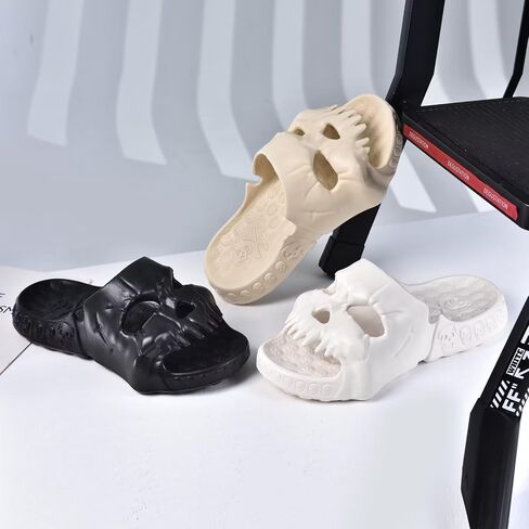 Skull Slide Sandals for Women Men Anti-Slip Cushioned Slippers EVA Thick Soft Slides Open Toe Slide on Indoor Outdoor Beach Pool Sandals in Saudi Arabia