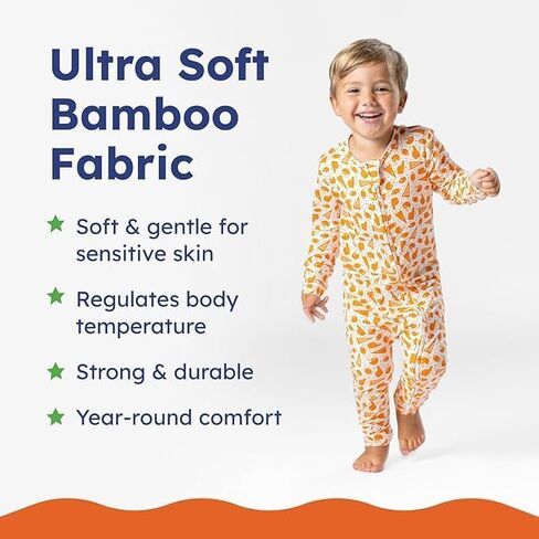 Bamboo PJs – Baby Boys & Girls Romper Onesies – Long Sleeve Toddler Pajamas for Kids in Saudi Arabia