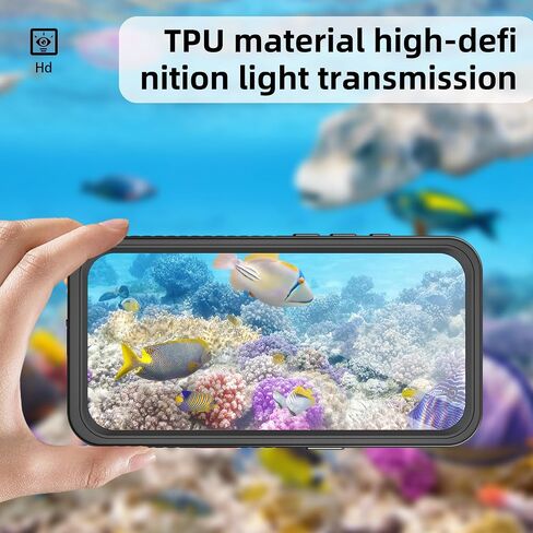 Designed for iPhone 16 Waterproof Case, [IP68 Underwater][12 FT Military Drop Proof][Built-in Screen Protector] Full Body Rugged Heavy Duty Shockproof Waterproof Phone Case Black/Clear in Saudi Arabia
