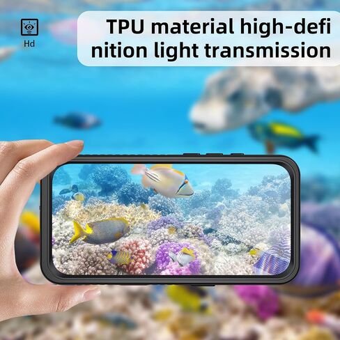 Designed for iPhone 16 Waterproof Case, [IP68 Underwater][12 FT Military Drop Proof][Built-in Screen Protector] Full Body Rugged Heavy Duty Shockproof Waterproof Phone Case Black/Clear in Saudi Arabia