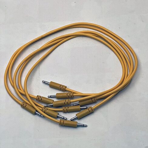Luigis Modular Supply Spaghetti Eurorack Patch Cables - Package of 5 Gold/Orange Cables, 12 (30 cm) in Kuwait