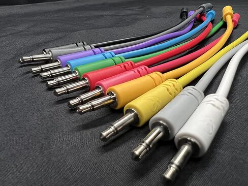 Luigis Modular Supply Spaghetti Eurorack Patch Cables - Package of 5 Gold/Orange Cables, 12 (30 cm) in Kuwait