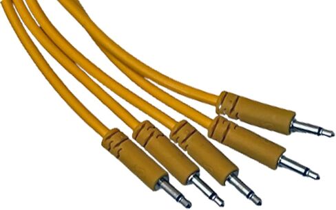 كابلات Luigis Modular Supply Spaghetti Eurorack Patch - حزمة من 5 كابلات ذهبية/برتقالية، 12 (30 سم) in Saudi Arabia