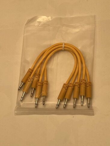 كابلات Luigis Modular Supply Spaghetti Eurorack Patch - حزمة من 5 كابلات ذهبية/برتقالية، 12 (30 سم) in Saudi Arabia