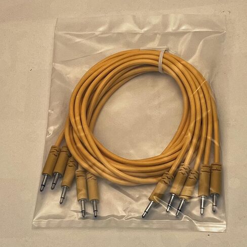 كابلات Luigis Modular Supply Spaghetti Eurorack Patch - حزمة من 5 كابلات ذهبية/برتقالية، 12 (30 سم) in Saudi Arabia