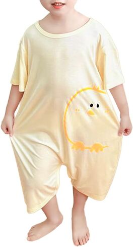 Umeyda Little Baby Boys Footless Pajamas Modal Short Sleeve Romper Jumpsuit Sleep and Play in Kuwait