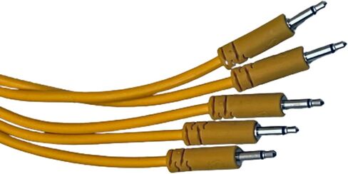 Luigis Modular Supply Spaghetti Eurorack Patch Cables - Package of 5 Gold/Orange Cables, 12 (30 cm) in Kuwait