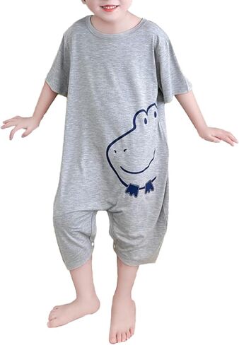 Umeyda Little Baby Boys Footless Pajamas Modal Short Sleeve Romper Jumpsuit Sleep and Play in Kuwait