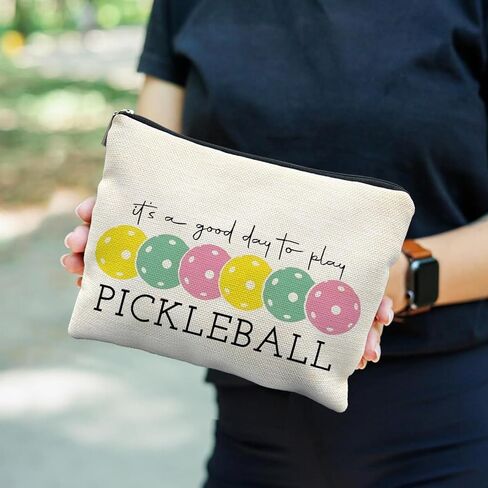 هدايا Pickleball للنساء، حقيبة مكياج Pickleball الملونة للنساء، إنه يوم جيد للعب حقيبة مستحضرات التجميل Pickleball حقيبة أدوات الزينة، هدايا لمحبي Pickleball، أشياء Pickleball in Kuwait
