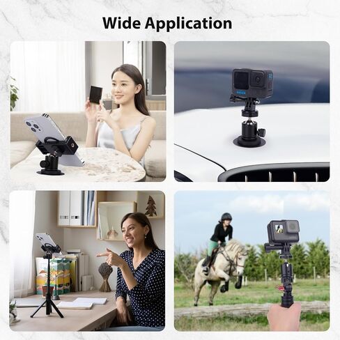 2PCS Mini Ball Head, 360° Rotating Ball Heads Mount with 1/4" Screw - Universal Tripod Mount Swivel Adapter, Camera Mount Adapter for DSLR Cameras, Tripods, Monopods and Live Streaming Gear (Black) in Saudi Arabia