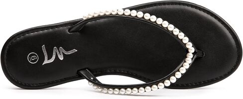 لؤلؤة LM للنساء الصنادل المسطحة المسطحة ثونغ الصنادل تقلبات الانزلاق على صندل الشريحة للنساء صيف أنني in Kuwait