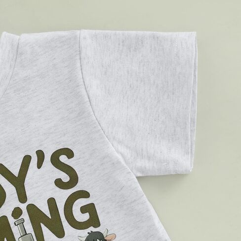 Baby Boy Cute Letter Short Sleeve Shirt Top Elastic Waist Shorts Toddler Summer Outfits in Saudi Arabia